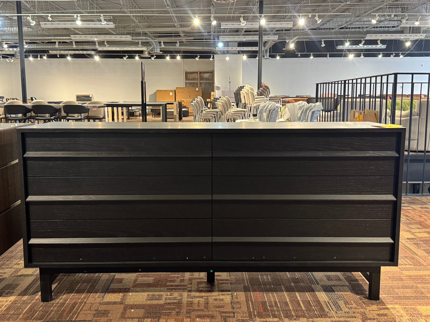 James & James - Edward Rustic Lodge Black Acacia Wood Sideboard