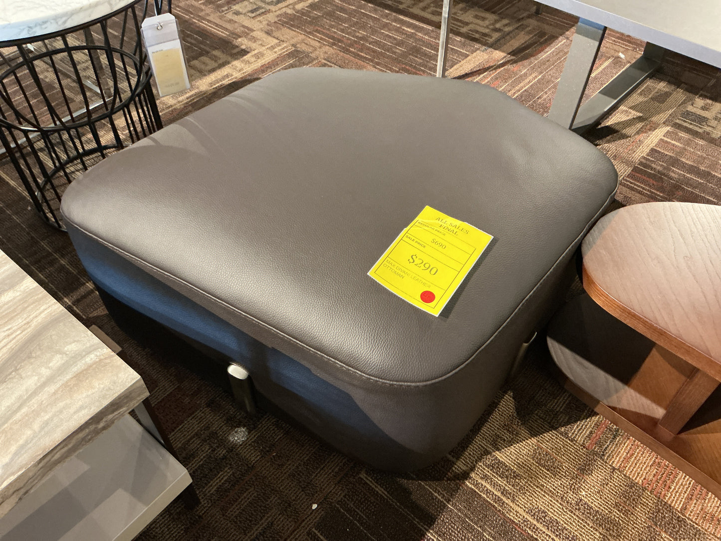 Max Divani - Leather Ottoman (Brown)