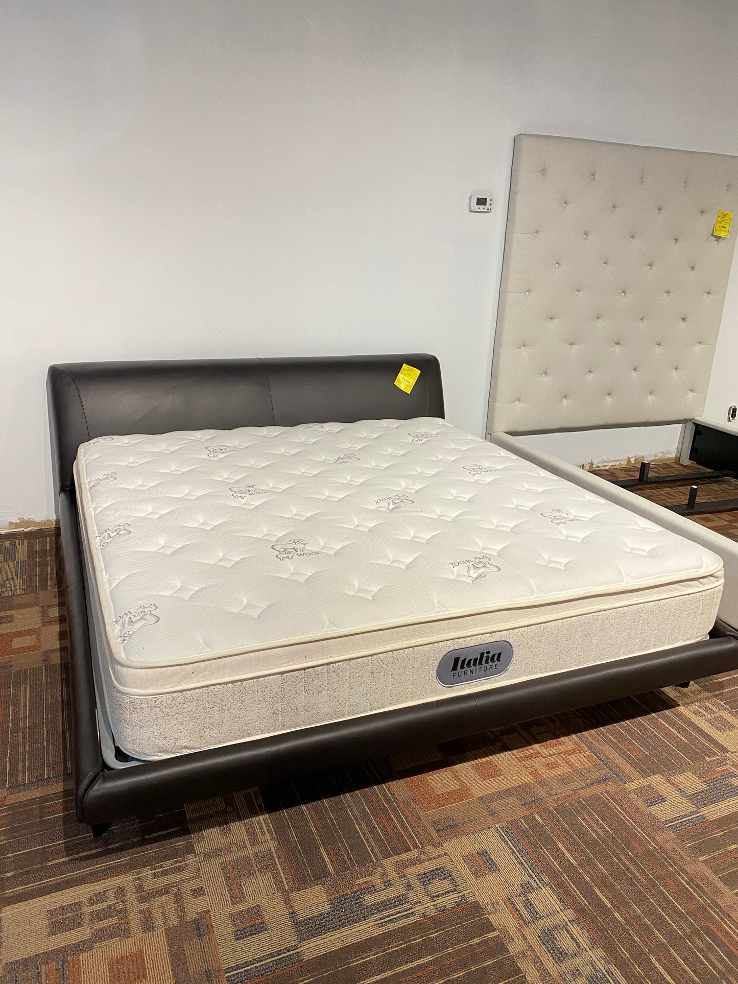 Natuzzi Editions- Black Leather Bedframe (King)