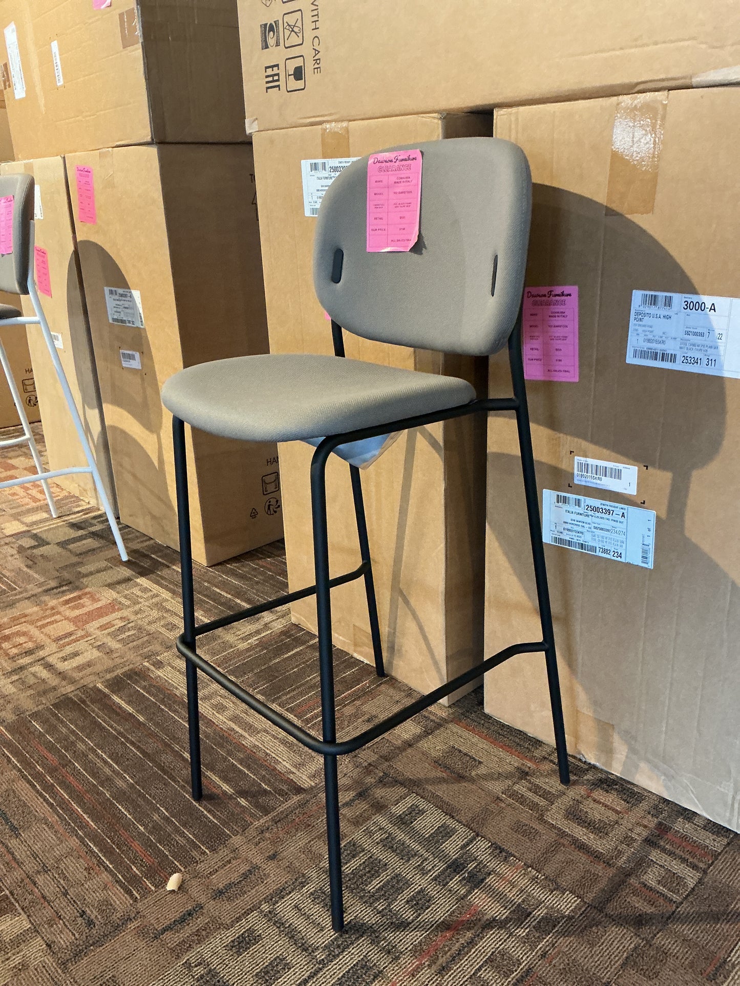 Connubia - Yo! Barstool (Black Frame, Taupe Seat)