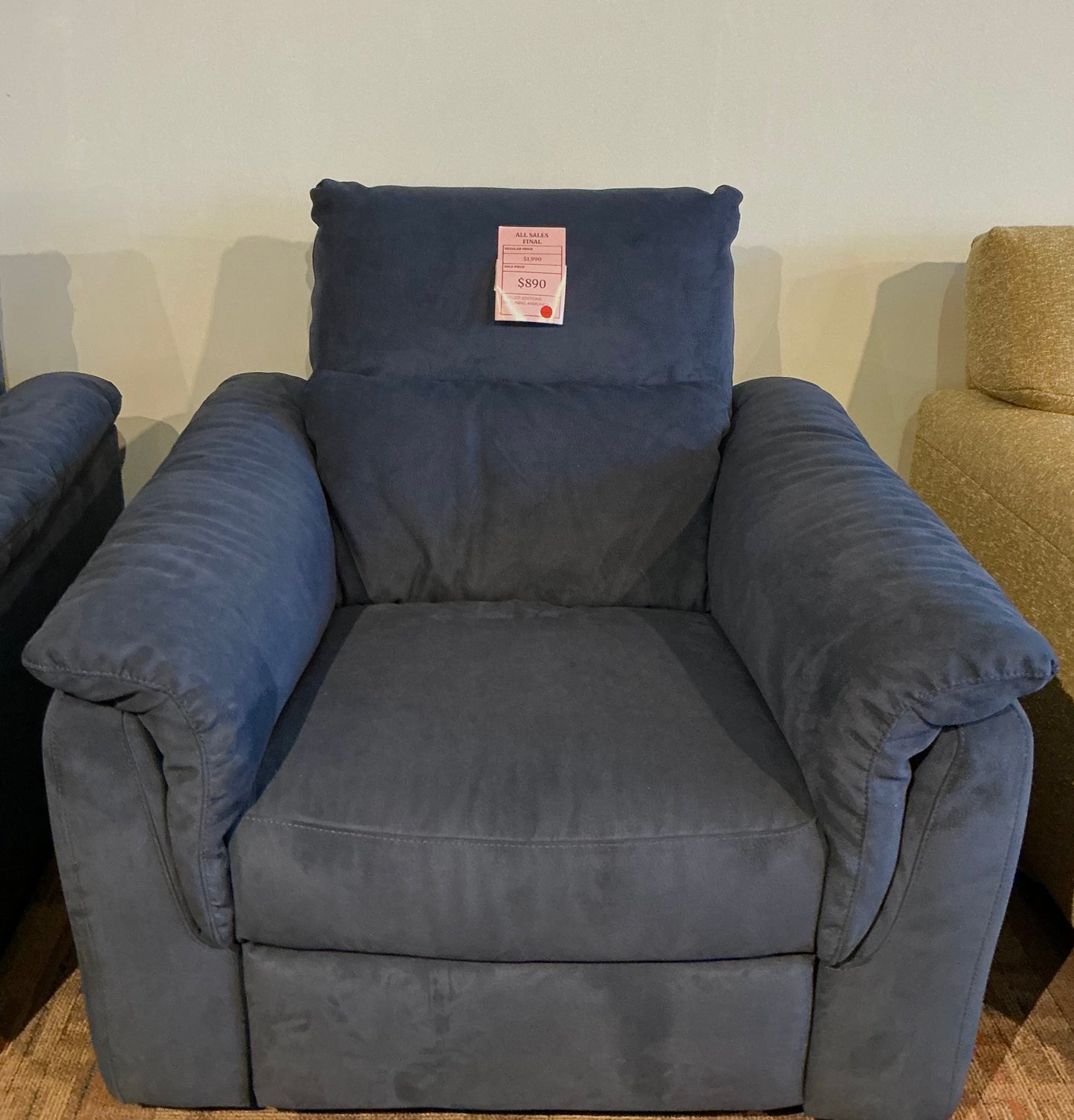 Natuzzi Editions - Reclining Armchair (Blue Black)