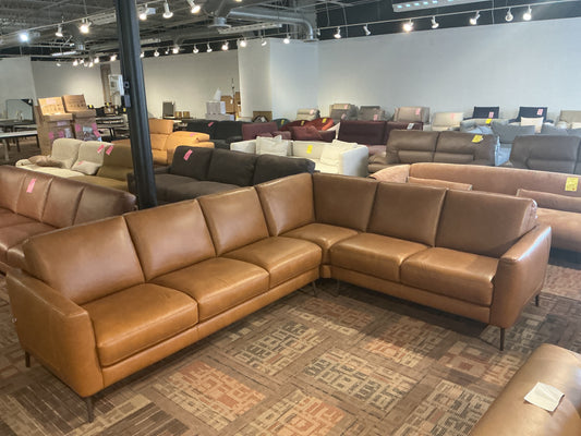 Max Divani - Ottavio Leather Sectional (Tan)
