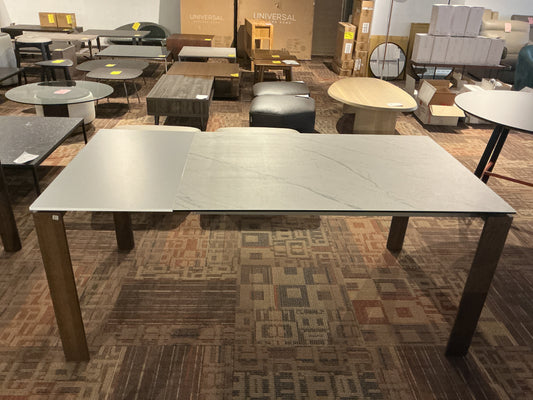 Connubia - Dorian Extendable Table (Smoke Leg/ Gray Frame/ White and Mable White Top)