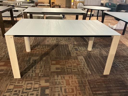 Connubia - Dorian Extendable Table (Beech legs/ Matte Black Frame/ White top)