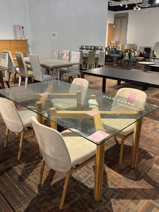 EQ3- Table Base + Glass Top